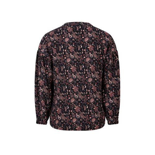 Indian Blue Jeans top met paisleyprint - Zwart/Rood