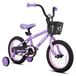 Vélo enfant 14/16 pouce avec roulettes et panier - Bleu