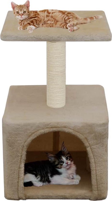 vidaXL Kattenkrabpaal met sisal krabpaal 55 cm beige beige