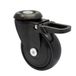 WAGNER 01337701 Ultrawendbare 360° - 3C - design-stuurrol/meubelrol - zwart, zacht, ruggat, vergrendeling compatibel met TENO meubelpoten, diameter Ø 75 mm, bouwhoogte 100 mm, draagkracht 75 kg