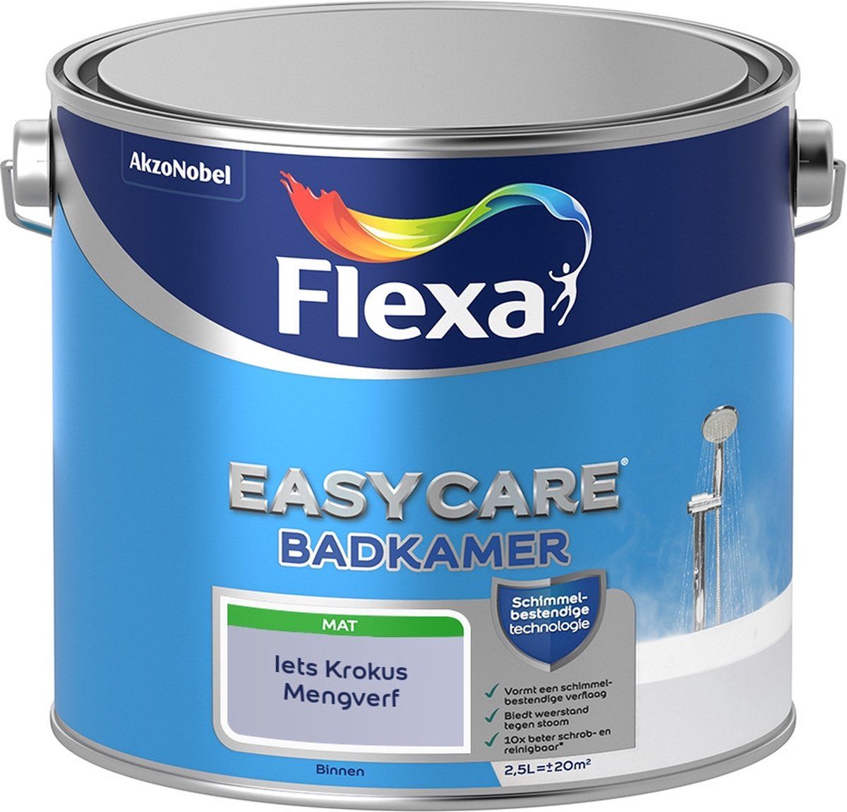 FLEXA Easycare Muurverf - Badkamer - Mat - Iets Krokus - 2,5 liter