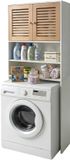 Merkloos Relaxdays Wasmachinekast - wit - 65x185,5x24 cm