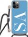 Case Company iPhone 12 Pro Hoesje met Koord - Monogram N°2 - Zwart - TPU