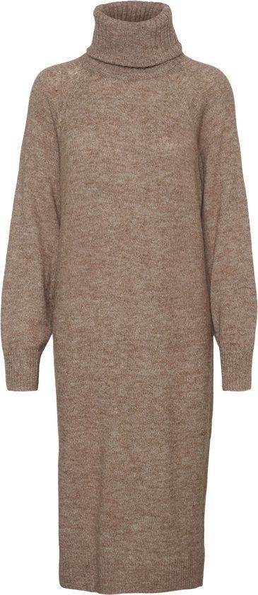 VERO MODA VMDANIELA LS COWL NECK DRESS GA - Dames Jurk - Brown Lentil - Maat M