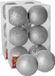 Gerimport Kerstballen 12x - zilver - kunststof glitters - 4 cm