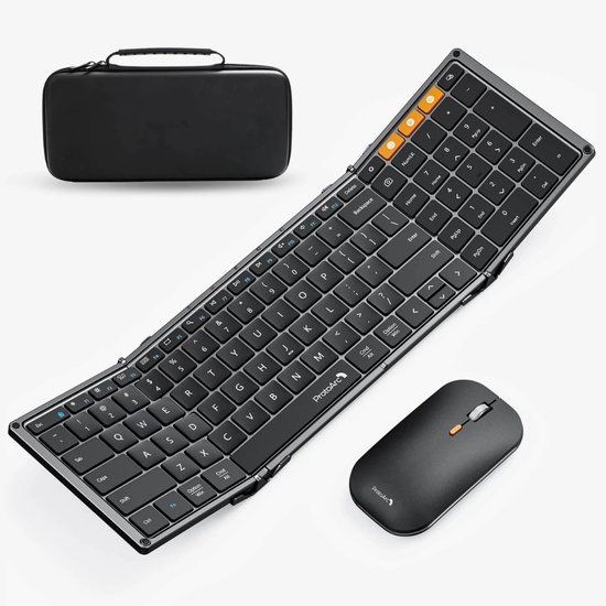 ProtoArc Opvouwbaar Bluetooth Toetsenbord en Muis - Space Grey