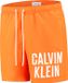 Calvin Klein Medium Drawstring Zwembroek Mannen - Oranje/Wit - Maat L