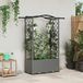 VidaXL Verhoogd bed met trellis en dak lichtgrijs 125 x 40 x 138 cm pp