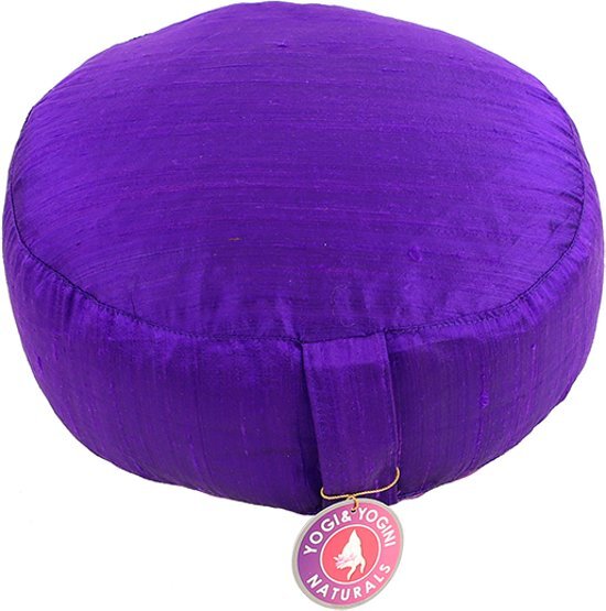 Yogi & Yogini naturals Meditatiekussen violet ruwe zijde 33x17cm