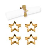 Echtwerk Servetring van roestvrij staal, sterdesign, servethouder, servetlussen, universeel, tafeldecoratie voor bruiloften, 7 x 3 cm, gouden editie, 4 stuks