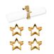 Echtwerk Servetring van roestvrij staal, sterdesign, servethouder, servetlussen, universeel, tafeldecoratie voor bruiloften, 7 x 3 cm, gouden editie, 4 stuks