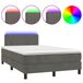 VidaXL Boxspringbed met matras en LED-verlichting, donkergrijs, fluweel, 120x200 cm