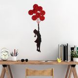 Handgemaakte decoratieve metalen wandaccessoire, rood en zwart, 100 x 34 cm, 100% metaal, 1,5 mm dik, uniek design, perfect voor decoratie en kunstdisplay