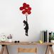 Handgemaakte decoratieve metalen wandaccessoire, rood en zwart, 100 x 34 cm, 100% metaal, 1,5 mm dik, uniek design, perfect voor decoratie en kunstdisplay