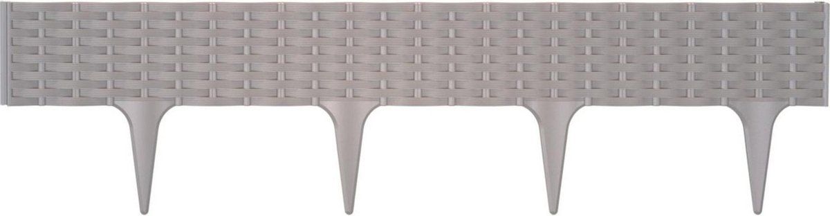 Prosperplast Kunststof graskant/tuin rand/kantopsluiting grijs 3,9 meter