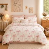 Literie réversible 200 x 220 cm Rose-Blanc