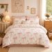 Literie réversible 200 x 220 cm Rose-Blanc