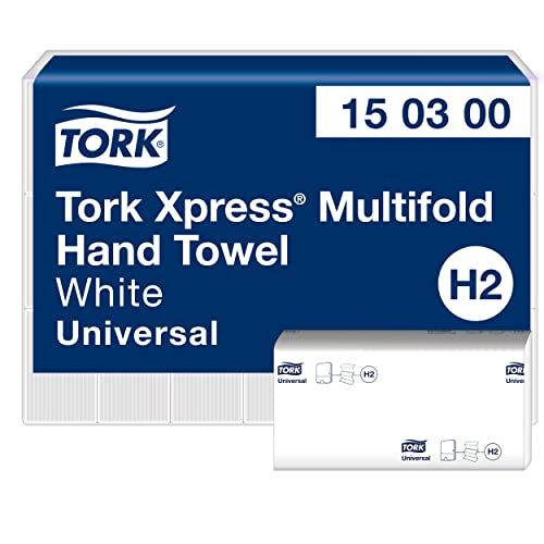 Tork Xpress multifold papieren handdoeken 150300 - H2 universele vouwhanddoeken - meervoudig gevouwen, groot, 2-laags, wit - 21 x 160 doeken