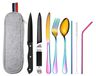 Omgoods - Set de couverts de voyage - 9 pièces couverts d'extérieur dans un sac