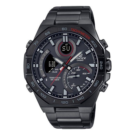 Casio Edifice ECB-950DC-1AEF Heren Horloge Zwart Stalen Band 48mm