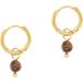 Sloya Serena Boucles d'oreilles créoles en pierres Oeil de Tigre femme