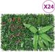 vidaXL Hek met kunstplanten 24 st 40x60 cm groen