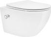 LuxeBath Toilet sur pied en céramique, 54 cm de long, sans bride avec bidet, nano-revêtement & fermeture douce