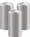 Enlightening Candles Cilinderkaars/stompkaars - 3x - zilver - D6 x H10 cm - 36 branduren