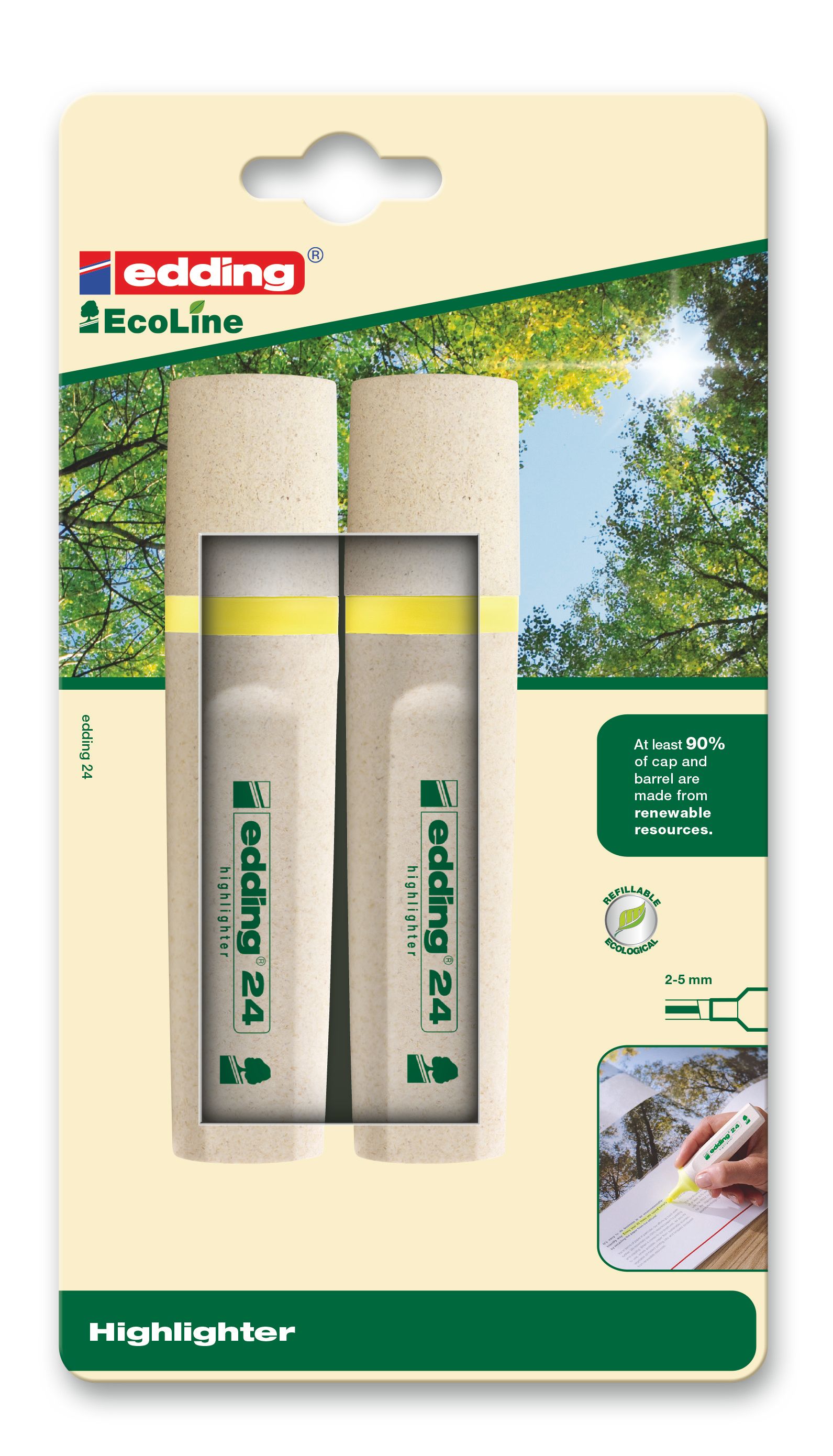 Edding 24 Highlither - Markeerstiften - Multi - 2 stuks
