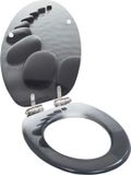 vidaXL Toiletbril met soft-close deksel stenen mdf