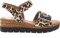 Gabor Dames Sandalen 82.700.90 Beige Plateau Nubuck Klittenband