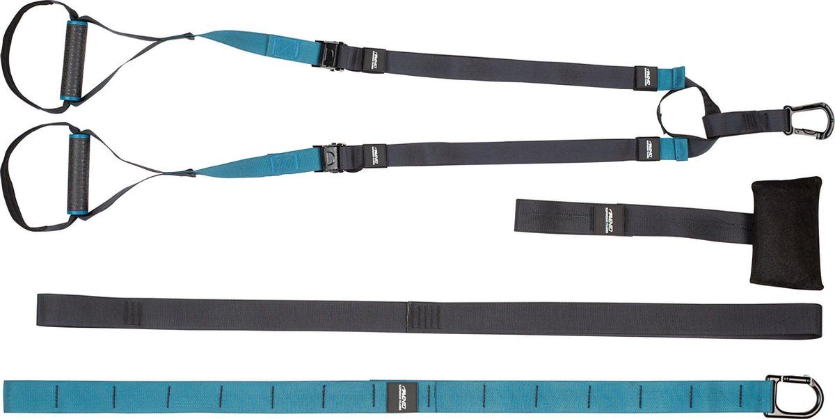 Avento Suspension Trainer Set - Zwart/Blauw