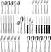 Omgoods - Set de couverts 36 pièces en inox pour 6 personnes, résistant au lave-vaisselle, noir