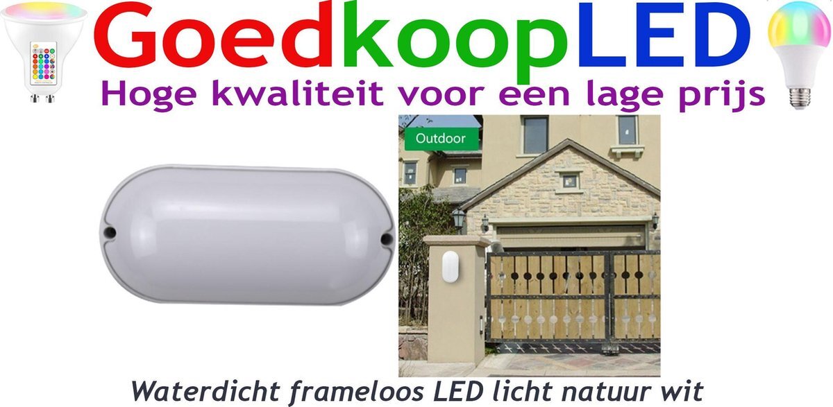 GoedkoopLED Waterdicht frameloos LED licht natuur wit waterdicht