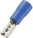 TRU COMPONENTS 737443 Platte stekker (female) Insteekbreedte: 2.8 mm Insteekdikte: 0.8 mm 180 ° Deels geïsoleerd Blauw 100 stuk(s)