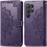 iMoshion Mandala Book Case for Samsung Galaxy S24 Ultra - Purple - with Card Holder