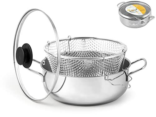 ROYAL NORFOLK Friteuse - 24 cm - Roestvrij staal - Met deksel