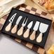 Couteaux à fromage - Set de 6 - Bambou - Acier inoxydable - Coffret cadeau de luxe
