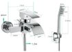 Mitigeur thermostatique - Robinet de douche encastré avec douchette - Inox - Protection contre les brûlures - Bec de baignoire - Argent