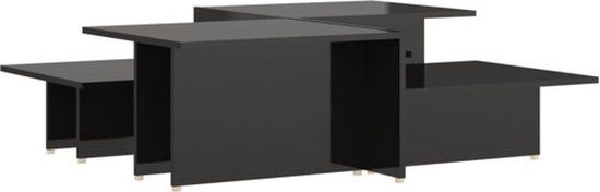 vidaXL Salontafels 2 st 111,5x50x33 cm bewerkt hout hoogglans zwart