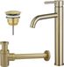 FortiFura Calvi Wastafelkraanset - Geborsteld Messing (Goud)