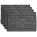 Sweet Home Collection Trends Two Tone 100% Katoen Geweven Placemat (4 Pack), 13" x 19", Zwart