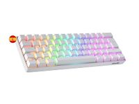 Geeky GK61 60% | Hot Swappable Mechanisch Gaming Toetsenbord | 62 Toetsen Multi Kleur RGB LED Achtergrondverlichting voor PC/Mac Gamer | ISO ES Spaanse + LATAM Indeling (Wit, Mechanical Brown)