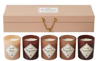 WDMT Luxe Bougies Cadeauset – 5-Delige Kaarsenbox in Geschenkverpakking – Decoratieve Kaarsen met Geur – Perfect Cadeau pour Femmes – Cadeaupakket - Beige
