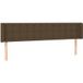 Tête de lit avec oreilles marron foncé 203x16x78/88 cm tissu