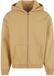 Build Your Brand Zachte hoodie met rits en capuchon - Beige - M