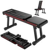 Merkloos Fitnessbank Halterbank verstelbaar - 6 standen - 300 kg - Inklapbaar - Dubbel frame