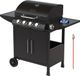 KitchenBrothers Gas BBQ - Gasbarbecue met zijbrander - 5 Branders - Zwart