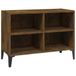 vidaXL TV-meubel met metalen poten 69,5x30x50 cm gerookt eikenkleurig