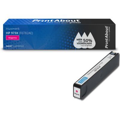PrintAbout Huismerk HP 973X (F6T82AE) Magenta XL Inktcartridge